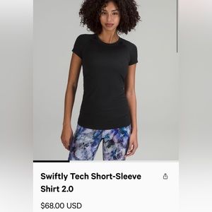 Lululemon Athletica Black Swiftly Tech shirt